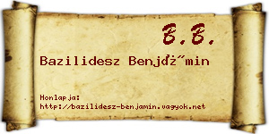 Bazilidesz Benjámin névjegykártya